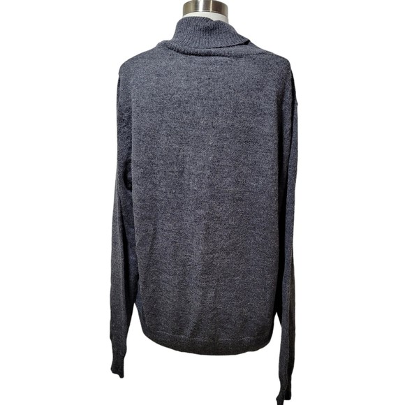 Joseph Abboud Men Gray Knit Sweater Wool Long Sleeve Shawl Neck Pullover Large - Picture 2 of 7